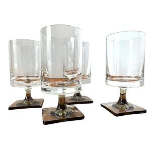4 Linear Smoke Collection by Rosenthal Red Wine Glasses Hand Blown Germany